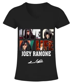 LOVE OF MY LIFE - JOEY RAMONE Camiseta cuello pico Mujer