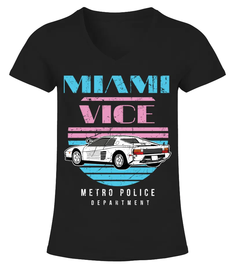 Miami Vice BK (6) Camiseta cuello pico Mujer