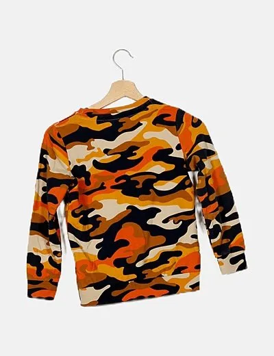 Name it Sudadera estampado camuflaje naranja