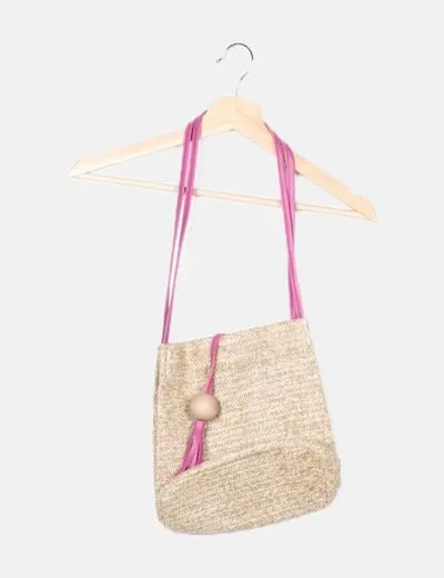 NoName Bolso beige rafia