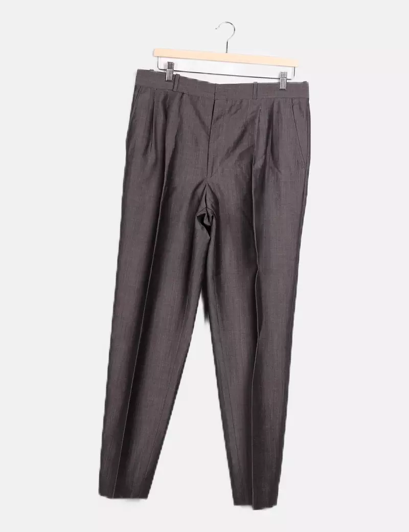 NoName Pantalón de tela gris recto