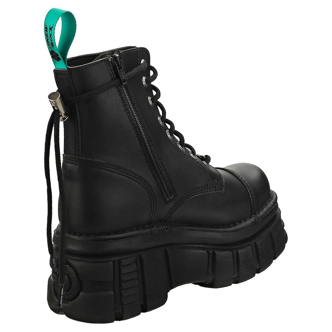 Nuevas botas de plataforma unisex veganas de rock combat en negro