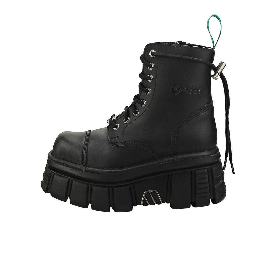 Nuevas botas de plataforma unisex veganas de rock combat en negro