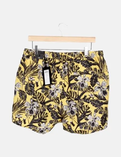 ONLY & SONS Bañador amarillo estampado tropical