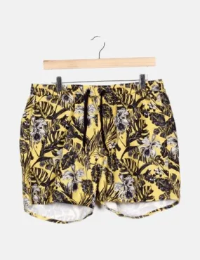 ONLY & SONS Bañador amarillo estampado tropical