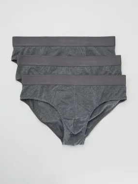 Pack de 3 slips lisos - GRIS