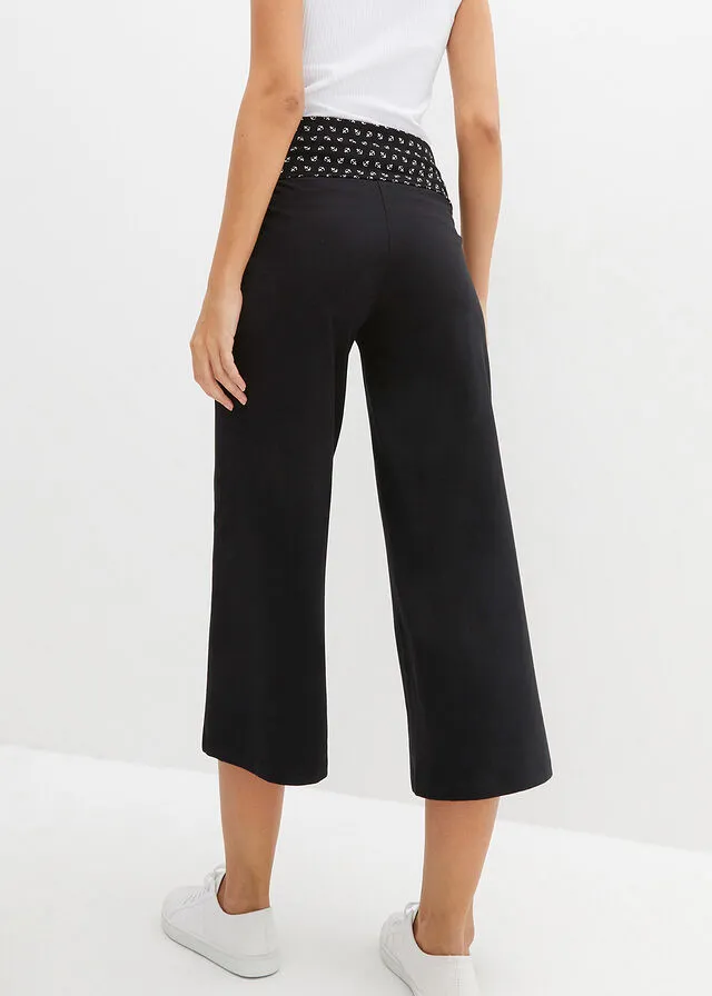 Pantalón de algodón Negro estampado