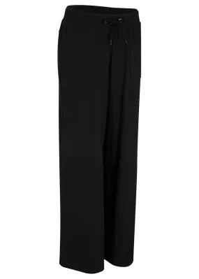 Pantalón de chándal ancho de algodón Negro