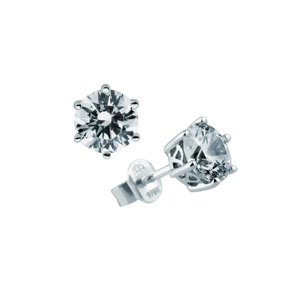 Pendientes 2 Zirconias de 7 mm Diamonfire de plata