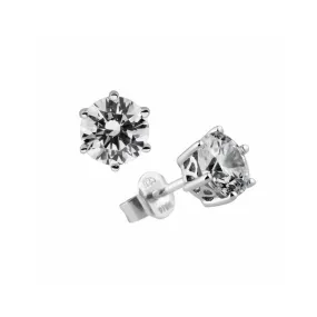 Pendientes 2 Zirconias de 7 mm Diamonfire de plata