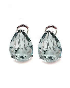 PENDIENTES MUJER DE CRISTAL GRIS PLOMO ELAGANTES