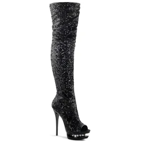 Pleaser botas de mujer blondie-r-3011 blk lentejuelas/blk