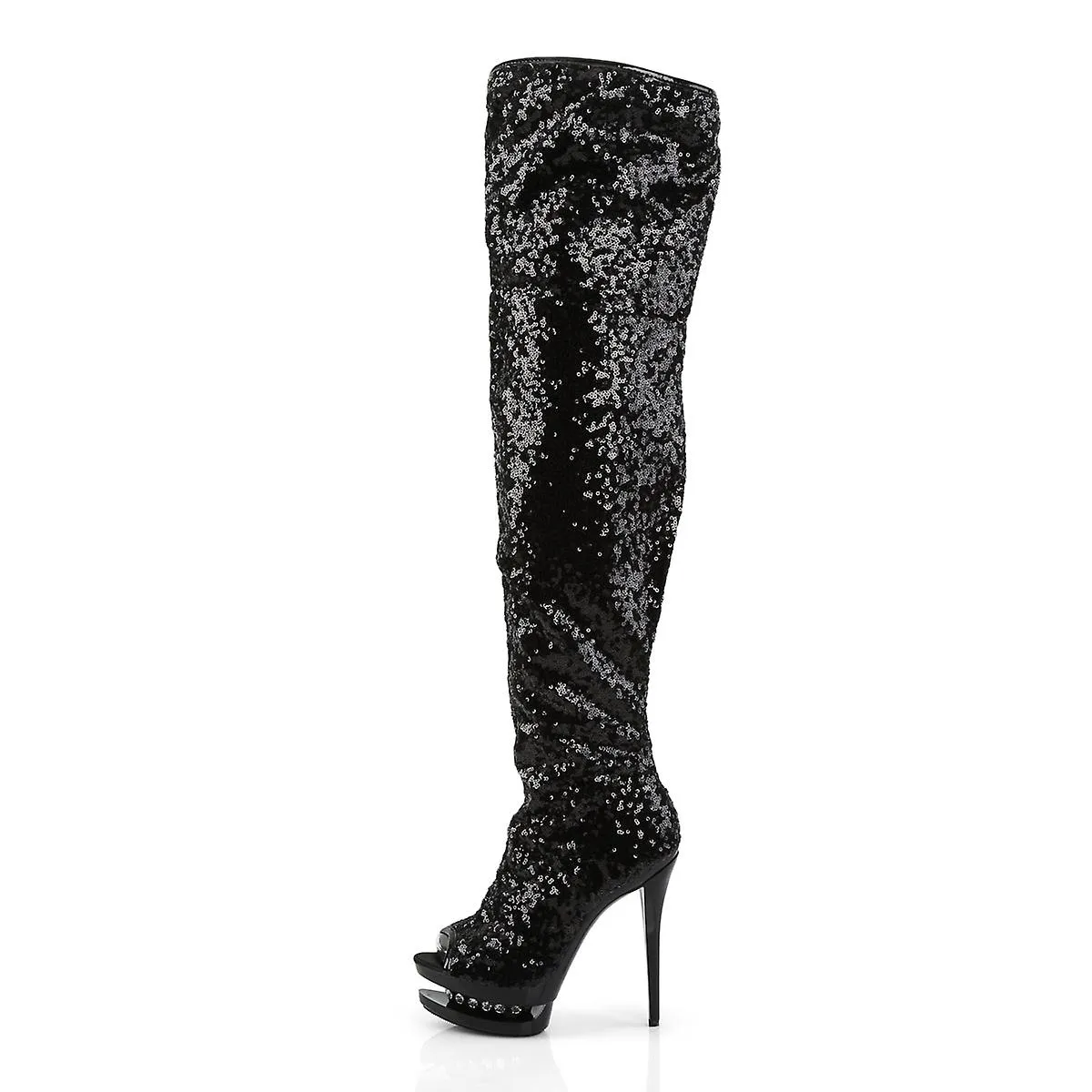 Pleaser botas de mujer blondie-r-3011 blk lentejuelas/blk