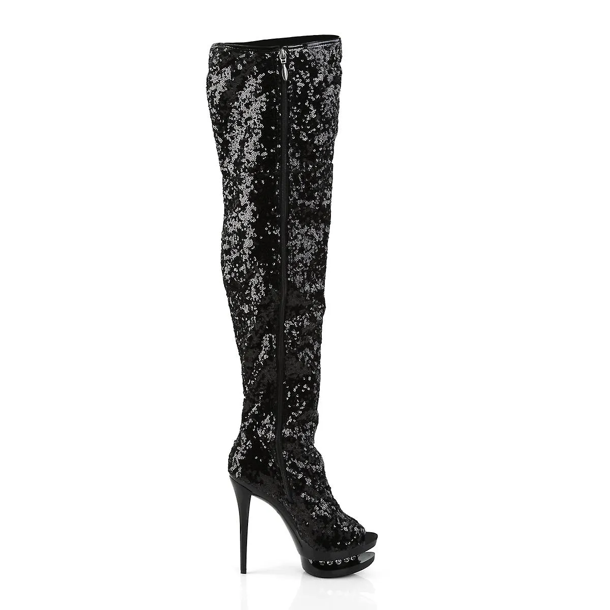 Pleaser botas de mujer blondie-r-3011 blk lentejuelas/blk