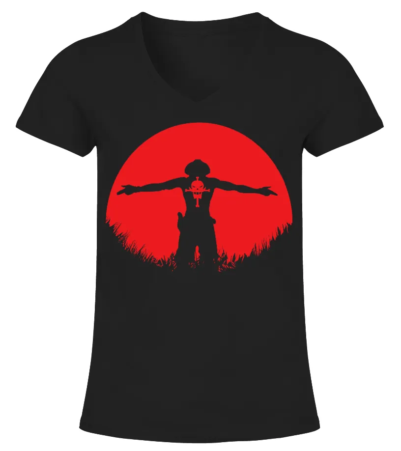 PORTGAS D. ACE - RED MOON Camiseta cuello pico Mujer