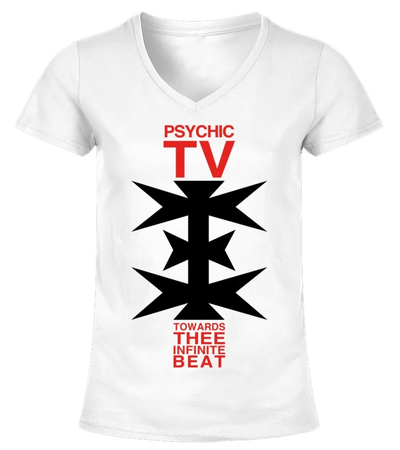 Psychic TV WT (4) Camiseta cuello pico Mujer