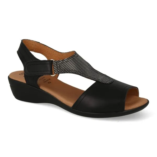 SANDALIAS COMODAS MUJER PIEL MOD. AMADA NEGRO