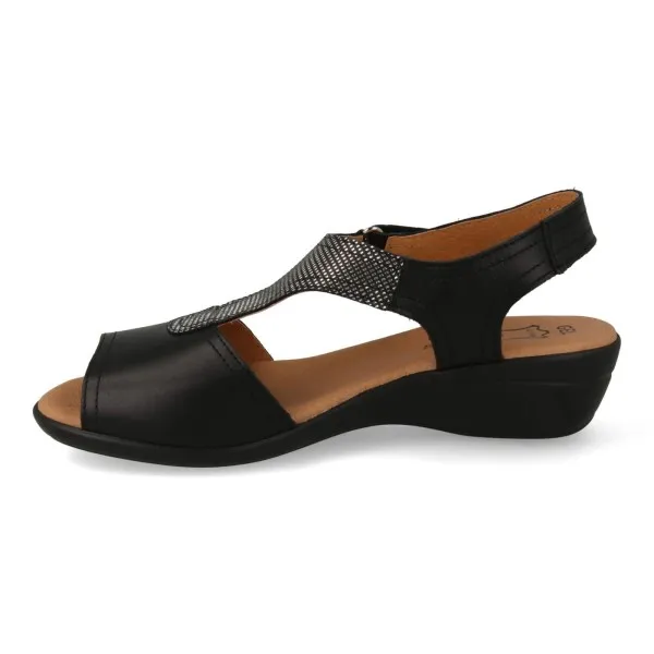 SANDALIAS COMODAS MUJER PIEL MOD. AMADA NEGRO