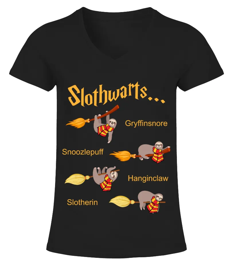 Sloth Halloween Harry Potter Camiseta cuello pico Mujer