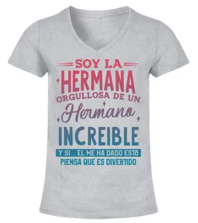 SOY LA HERMANA ORGULLOSA Camiseta cuello pico Mujer