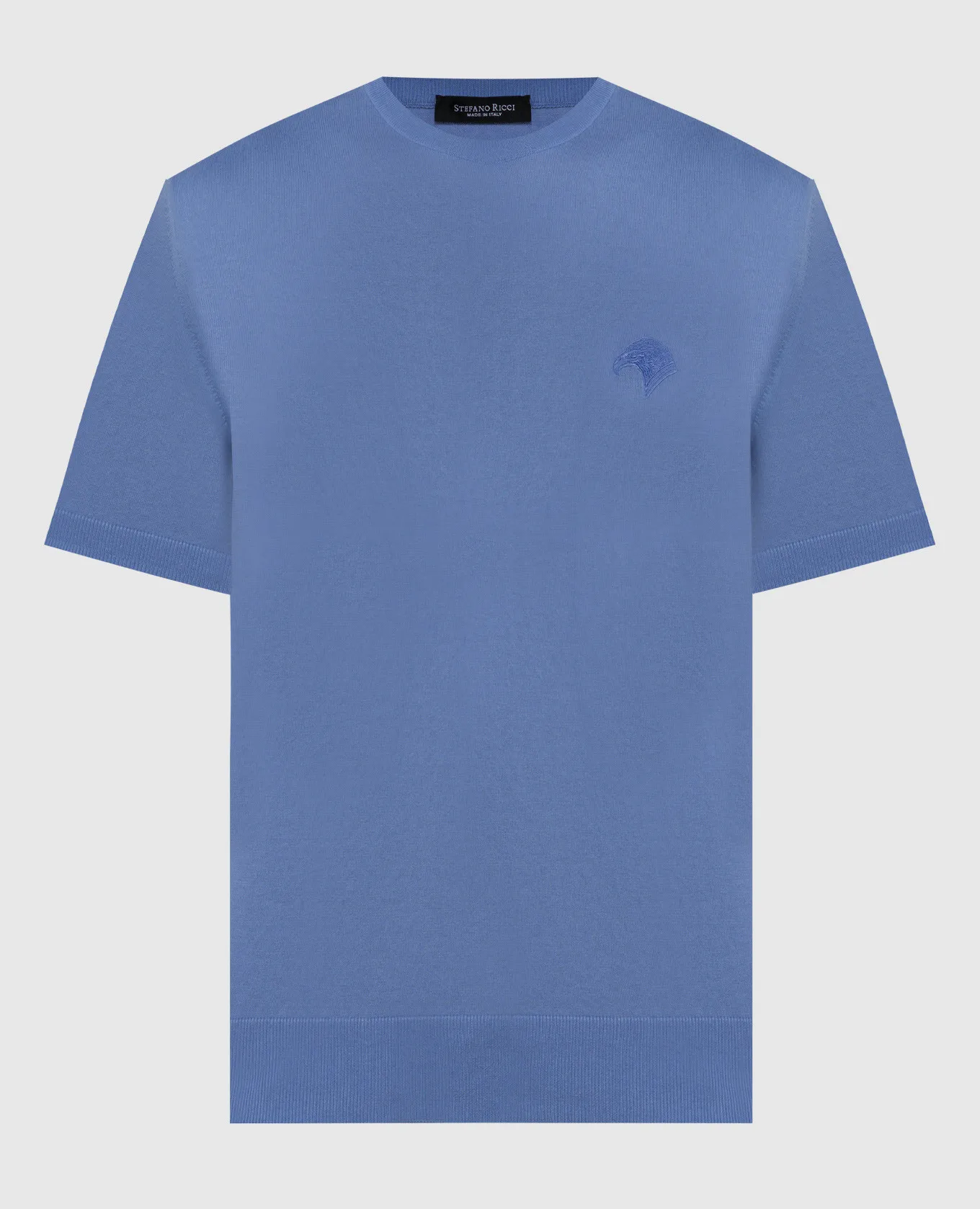 Stefano Ricci Purple t-shirt with logo emblem embroidery