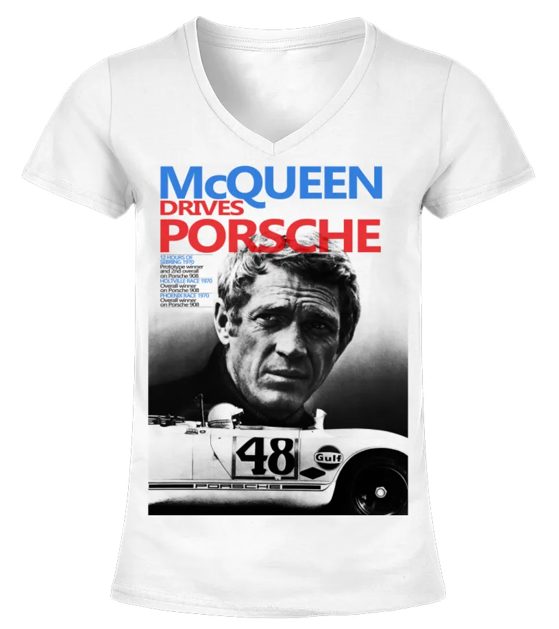 Steve McQueen - Le Mans (3) Camiseta cuello pico Mujer