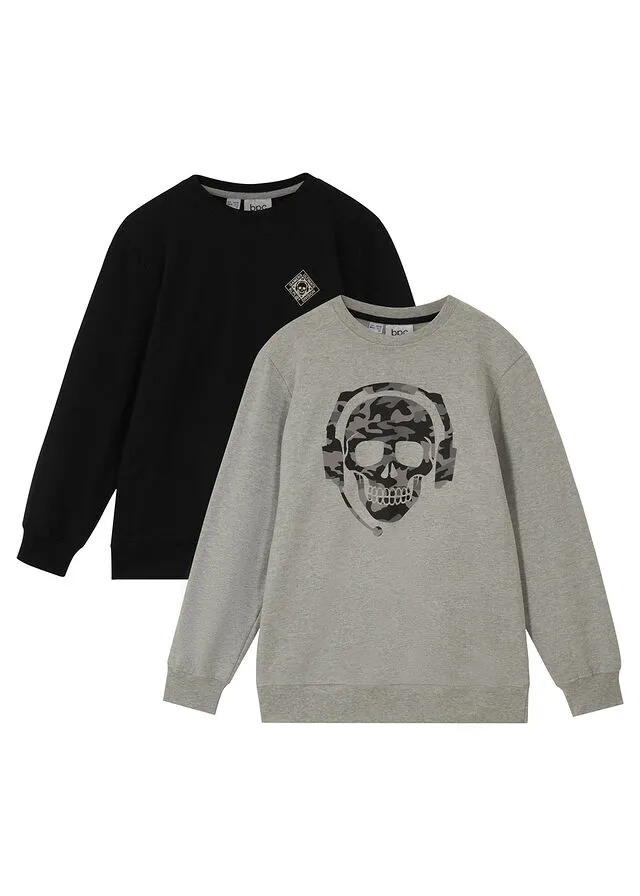 Sudadera negro / gris claro moteado estampado