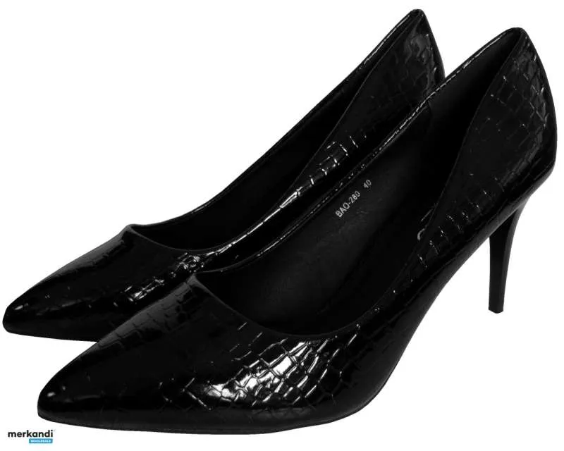 TACONES ALTOS MUJER TACONES ALTOS PUMPS ECO CUERO NEGRO 36 - 41