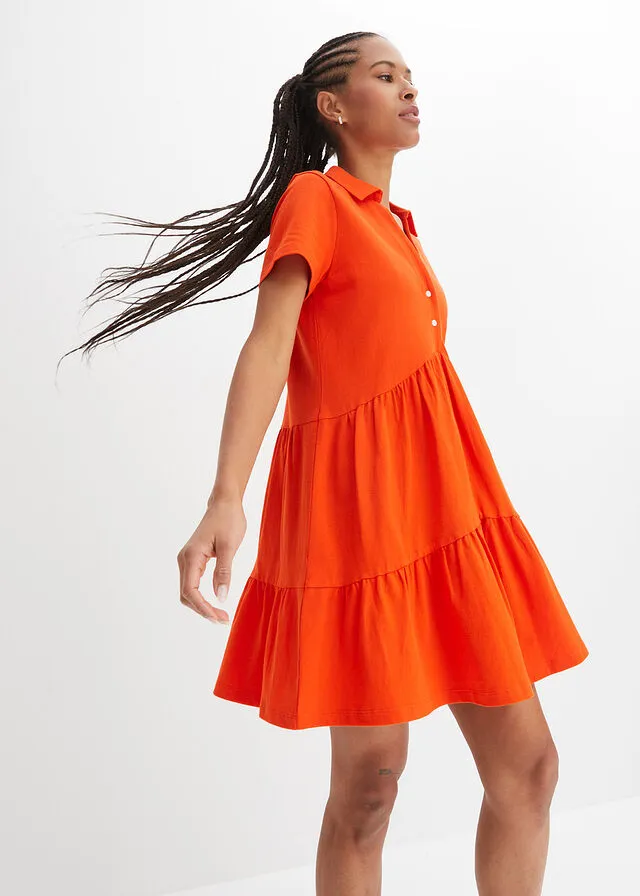 Vestido de algodón naranja sangre