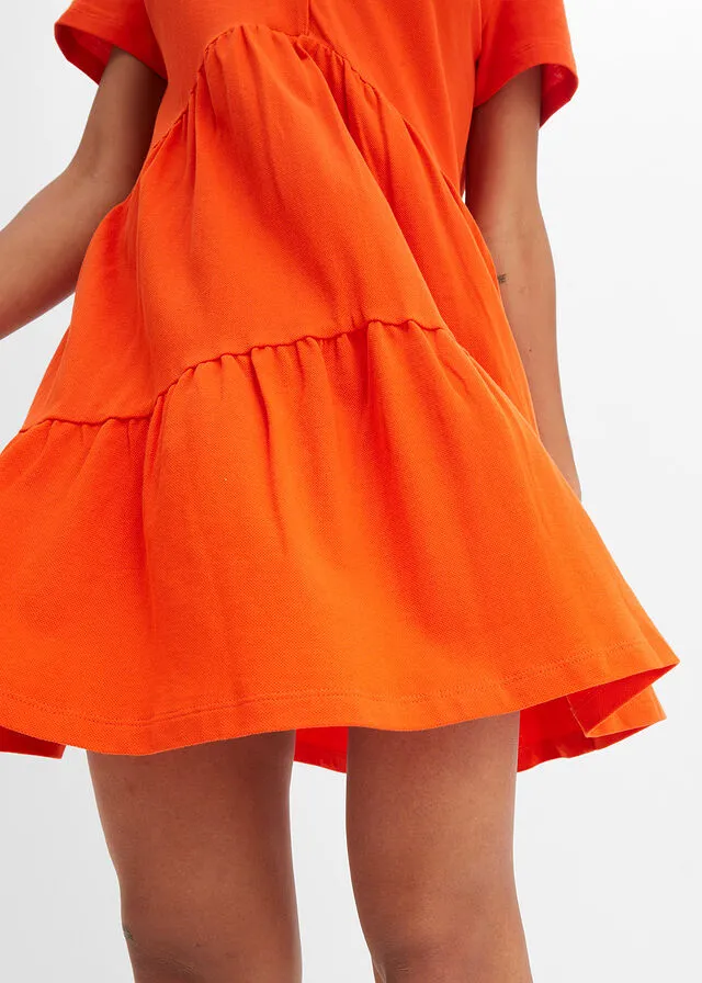 Vestido de algodón naranja sangre