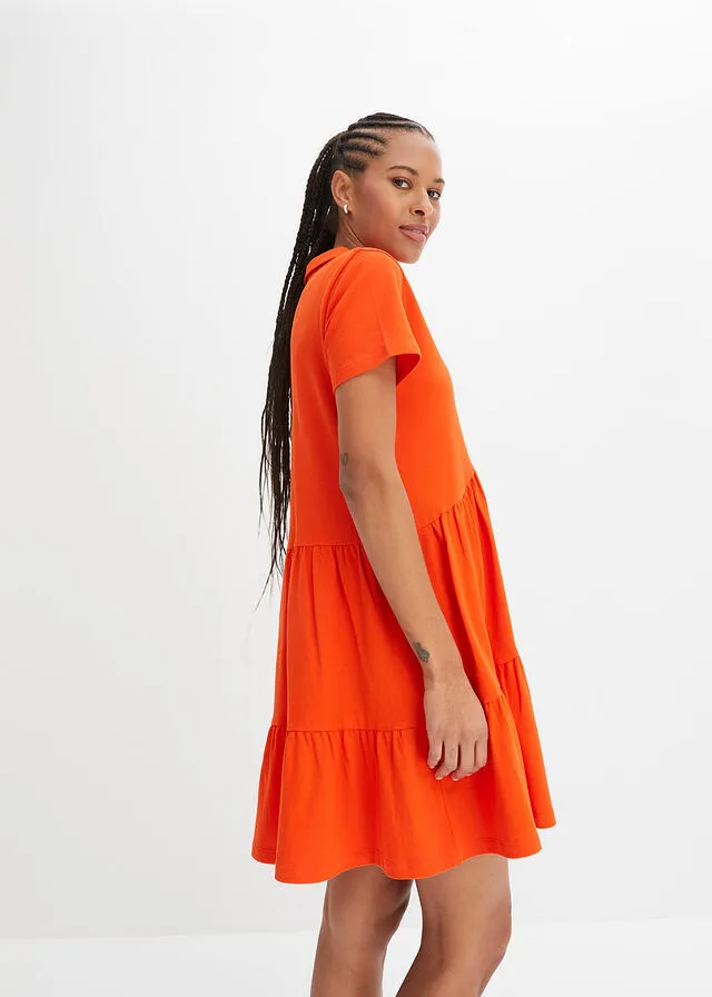 Vestido de algodón naranja sangre