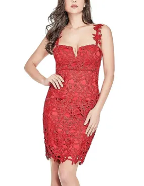 Vestido Guess Phoebe de encaje rojo de mujer