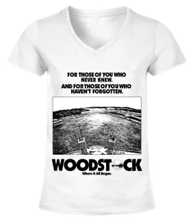 Woodstock Where It All Began Camiseta cuello pico Mujer