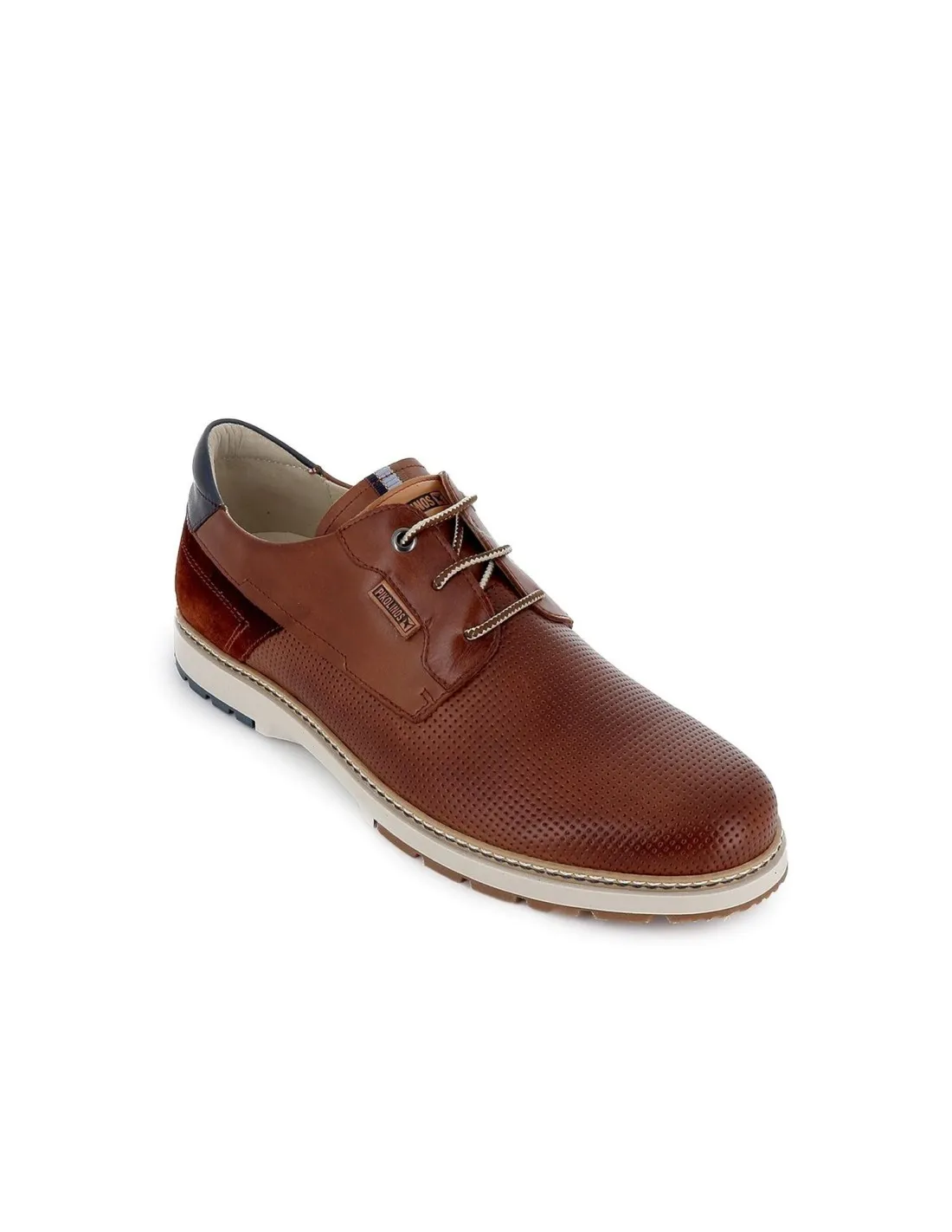 Zapato de cordones piel combinada hombre cuero Pikolinos