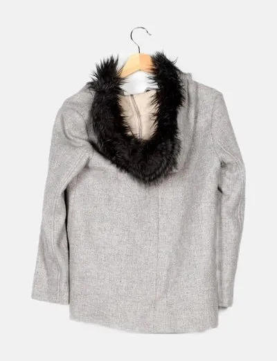 Zara Trenca gris pelo sintético